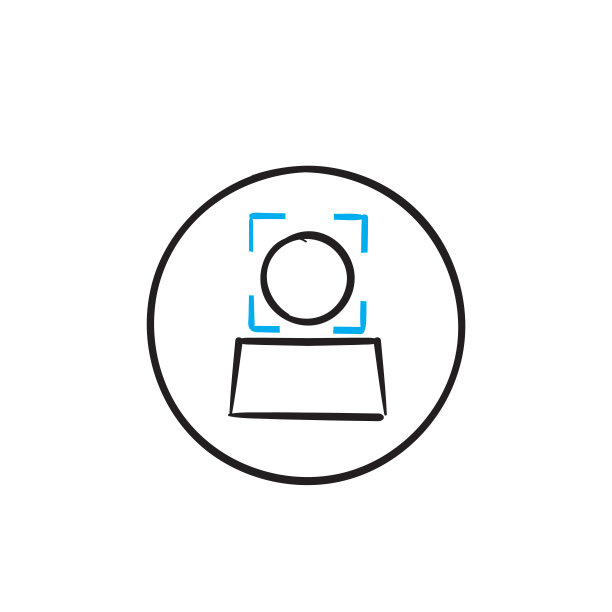 手绘涂鸦脸id扫描仪技术插图图标图片下载