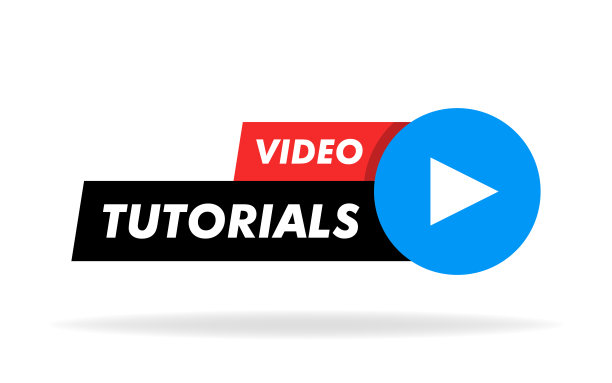 在线视频教程教育按钮。玩概念课。矢量图图片下载