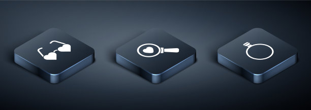 镶嵌等距心形爱心眼镜钻石图片下载