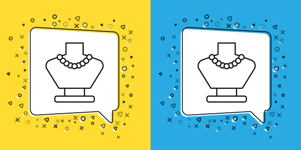 设置线项链上的人体模特图标孤立上图片下载