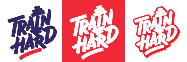 艰苦的训练。向量手写的字母海报。图片下载