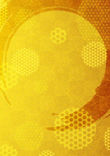 背景插图的黄金日本图案与一个棕色的黄金圈图片下载