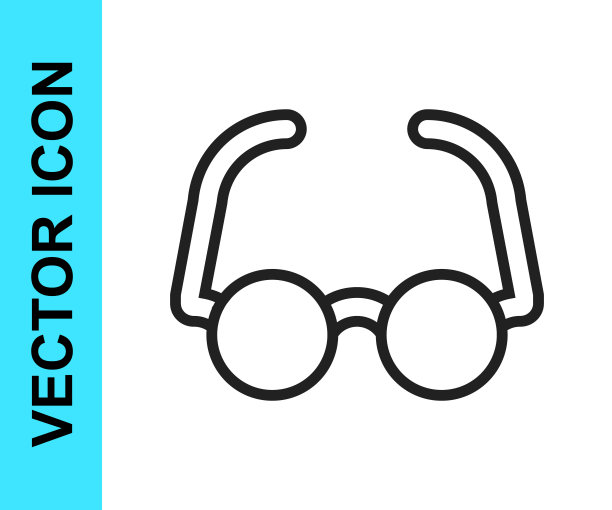黑色线眼镜图标隔离在白色背景。眼镜框的象征。向量图片下载