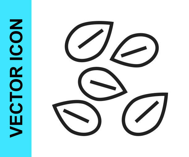 黑线在白色背景上分离的特定植物图标的种子。向量图片下载