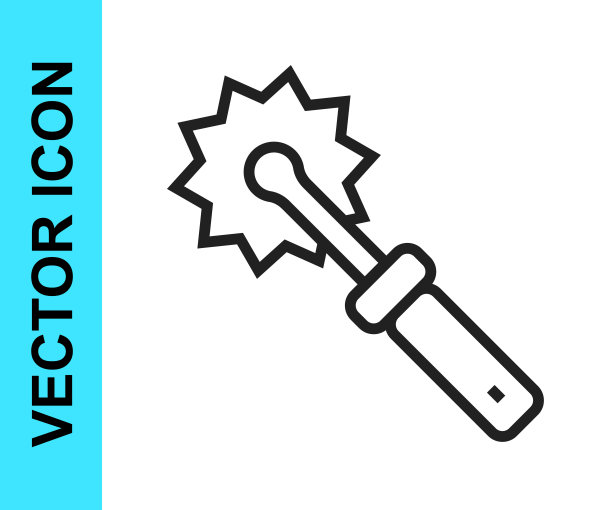 黑色线刀辊蜂蜜图标隔离在白色背景。养蜂人的工具。向量图片下载