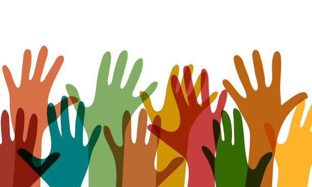 五颜六色的手，掌心图片下载