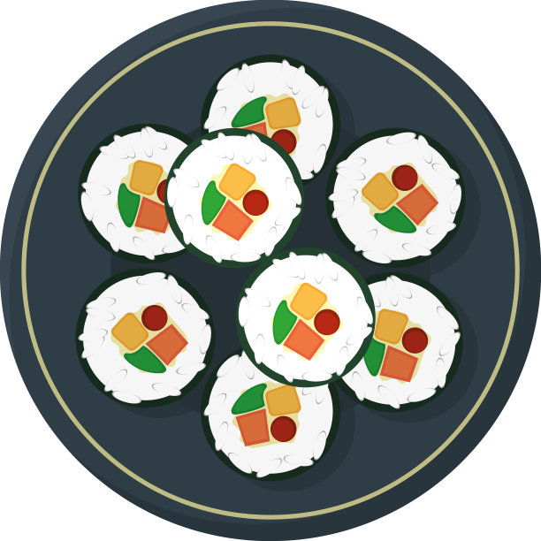 韩国间紫菜卷盘图片下载