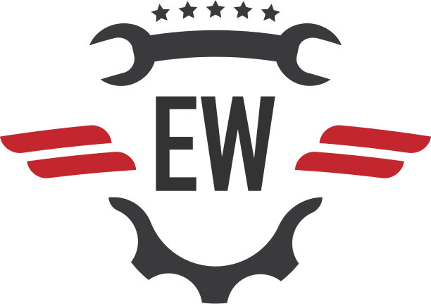 首字母ew汽车修理标志设计图片下载