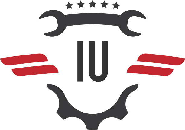 首字母iu汽车维修标识设计图片下载