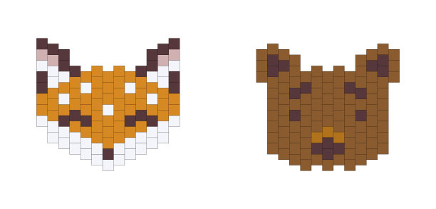 设计元素有狐狸、熊。明亮的几何方形图案。图片下载