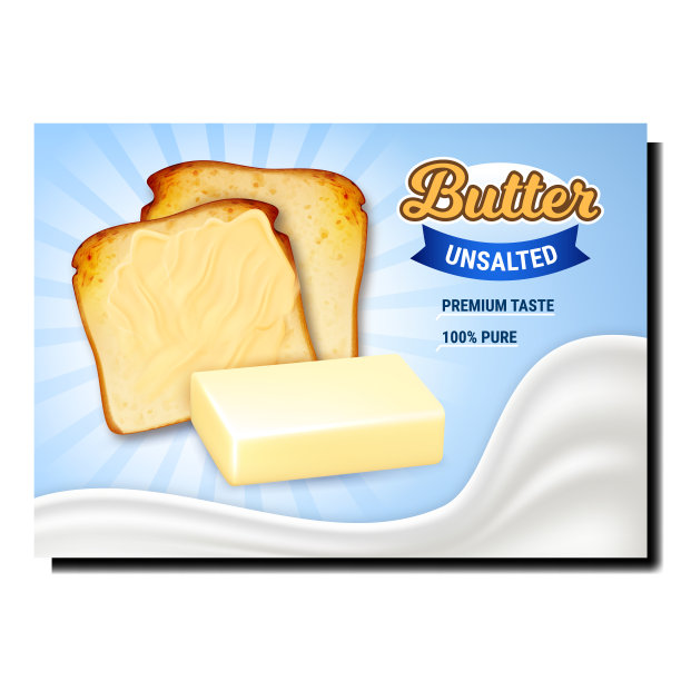 黄油无盐创意宣传海报向量图片下载