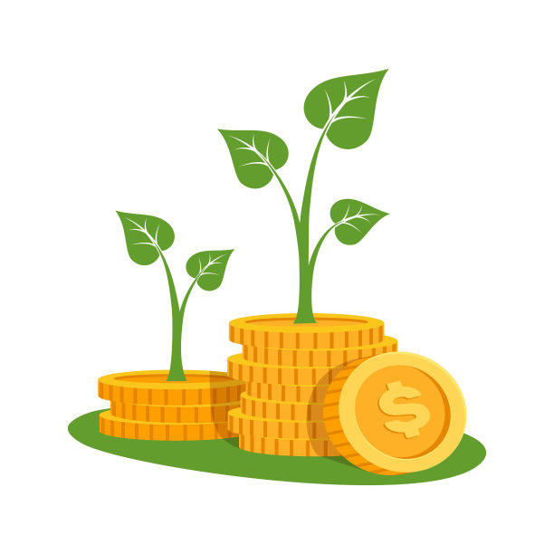 从一堆金币中发芽的幼苗图片下载