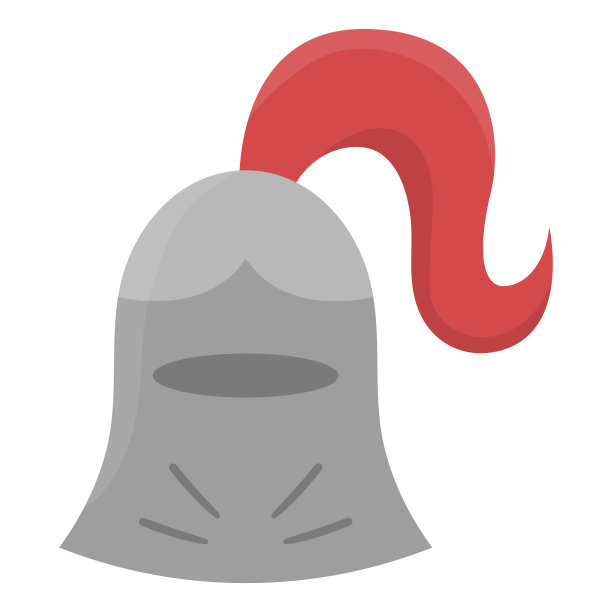 向量头盔图标。童话故事里的骑士盔甲。童话般的士兵头盾衣服。卡通中世纪配件插图。图片下载