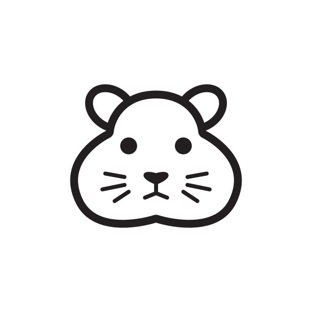 仓鼠网络图标。矢量分离可爱的啮齿动物头部象形图在白色的背景图片下载