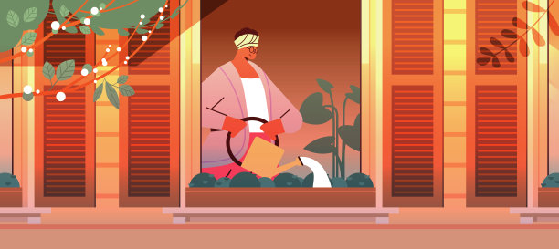 老年妇女手持喷壶浇花居家园艺老年概念图片下载