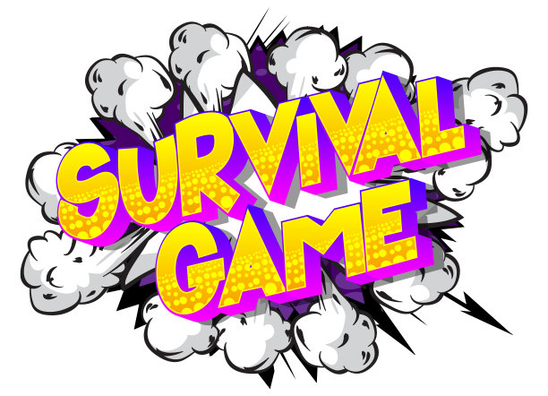 生存游戏。漫画样式文本图片下载