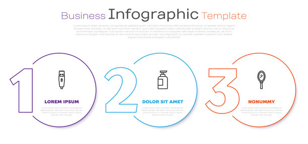 发夹，洗发膏，手镜。业务信息模板。向量图片下载