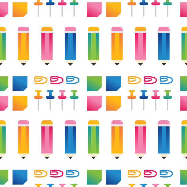 回校图案用五颜六色的文具图片下载