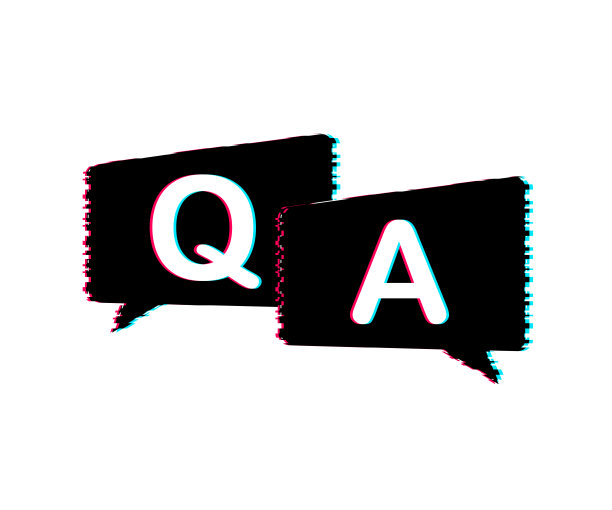 提问和回答气泡聊天在白色背景。故障图标。矢量插图。图片下载