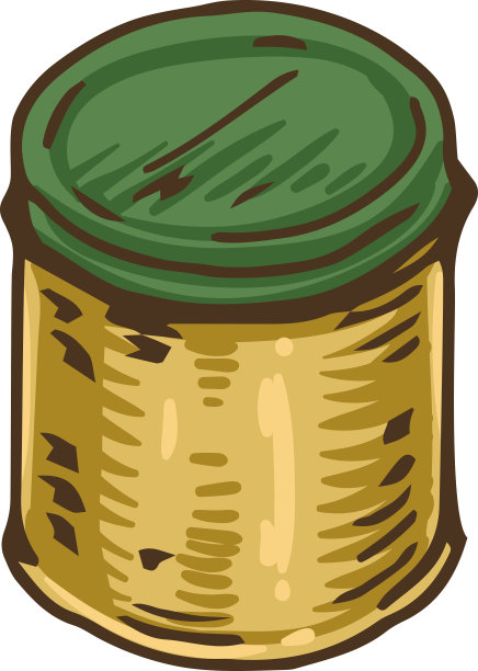 绿色和金色的锡盒图片下载