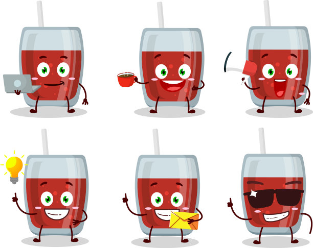 各种类型的苹果汁卡通人物图片下载