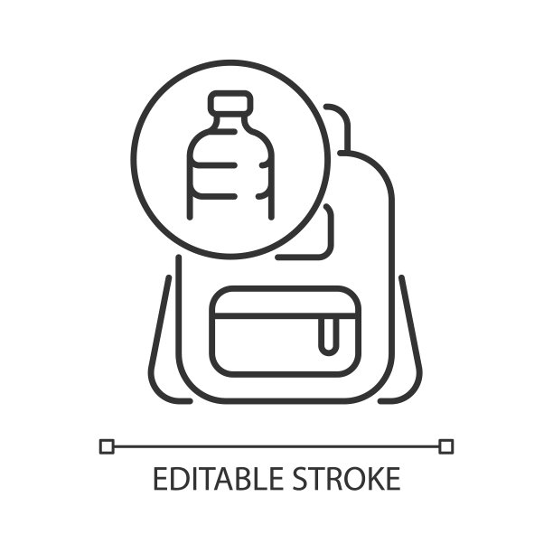背包由塑料制成的线性图标图片下载