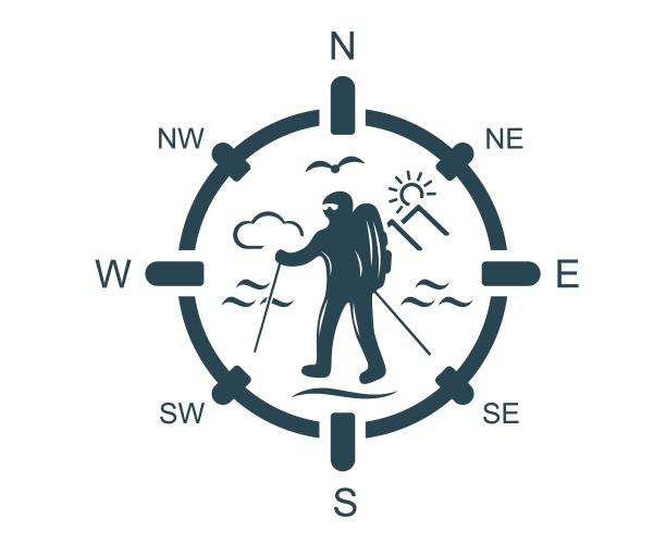 矢量插图，标志，旅游和娱乐图标。空间的方向。指南针。图片下载