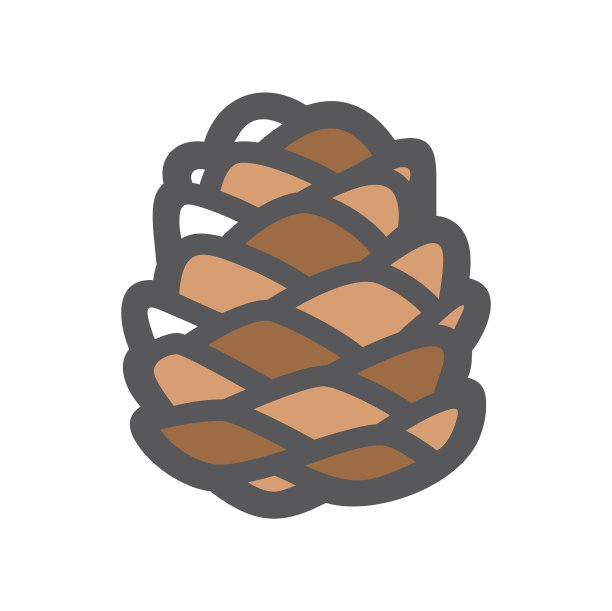 雪松松果图标卡通图片下载