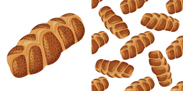 无缝图案的素描白面包。适用于墙纸或任何大小的装饰。矢量图图片下载