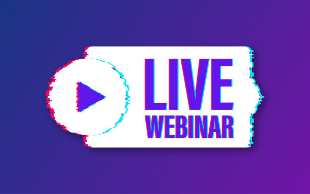 带扩音器的在线直播研讨会按钮，图标。故障图标。矢量图。图片下载