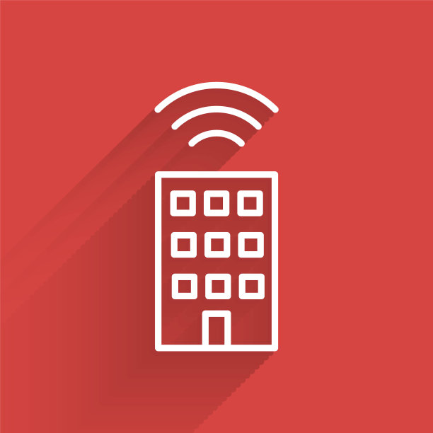 白线智能家居与无线图标隔离与长阴影。远程控制。物联网概念与无线连接。向量图片下载