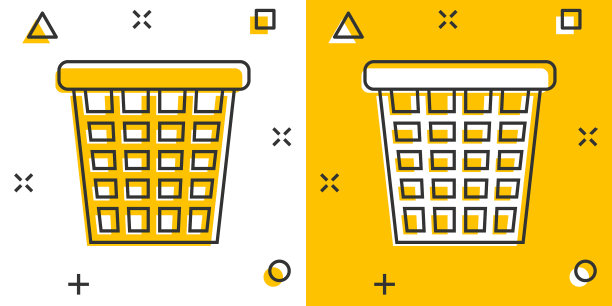 垃圾桶垃圾图标在漫画风格的垃圾图片下载