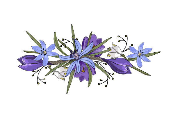 点缀美丽精致的涂鸦花朵图片下载