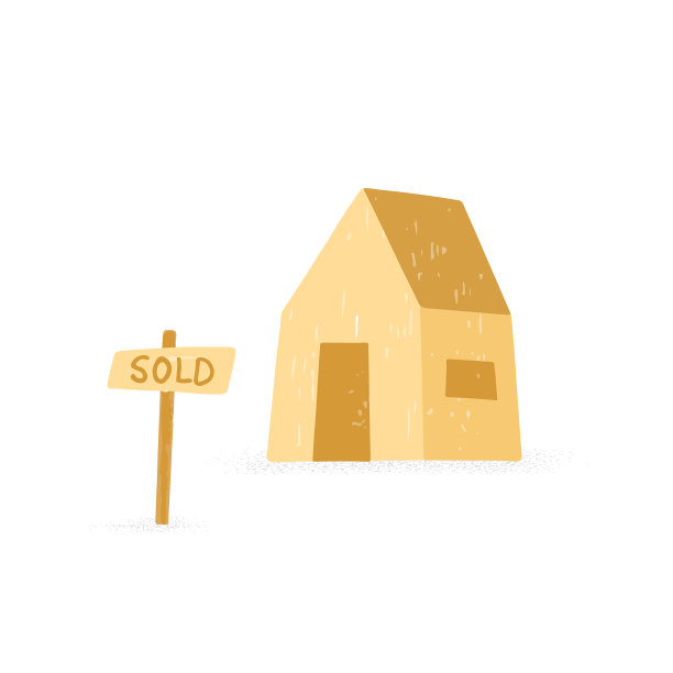 彩色建筑配以招牌出售概念图片下载