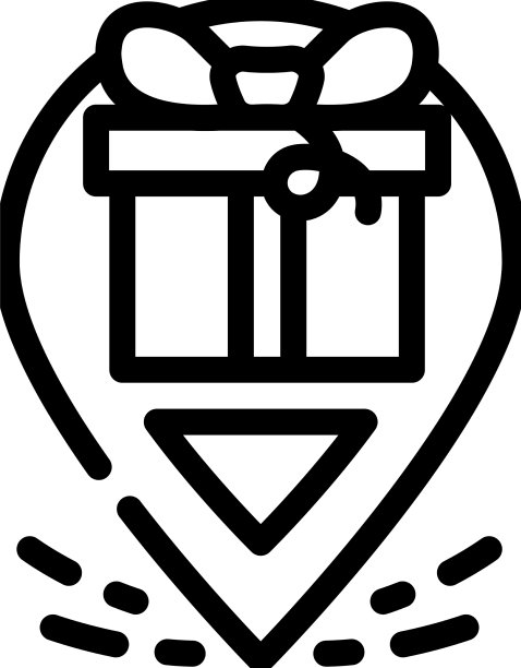 GPS定位礼品送货线图标图片下载