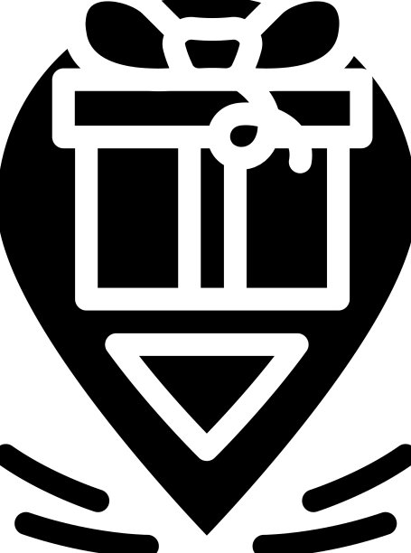 GPS定位礼物投递字形图标图片下载