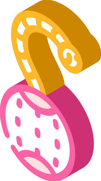 圆多边形宠物玩具等距图标图片下载