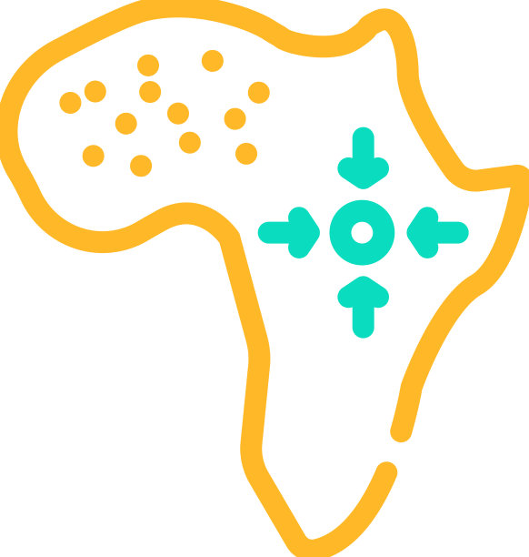 非洲大陆彩色图标图片下载