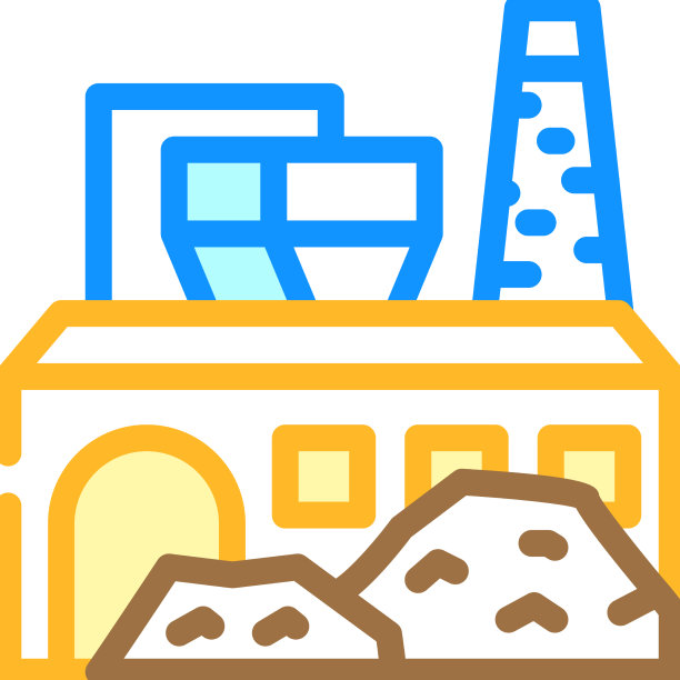 工业处理固体废物彩色图标图片下载