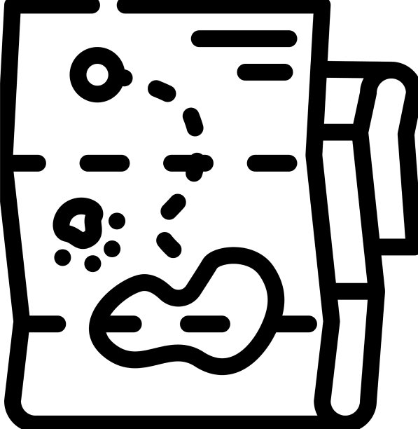 地图与方向线图标图片下载