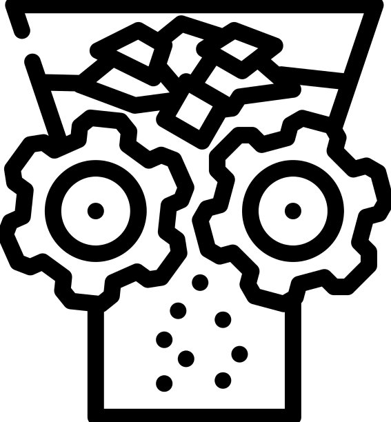 粉碎固体废料线图标图片下载