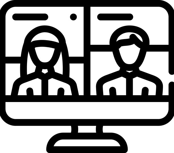 视频会议讨论线图标图片下载