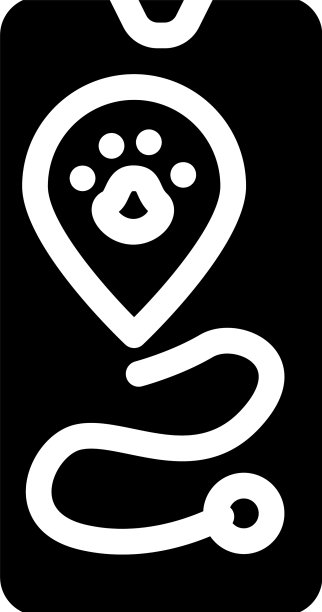 动物追踪地理标签应用程序字形图标图片下载