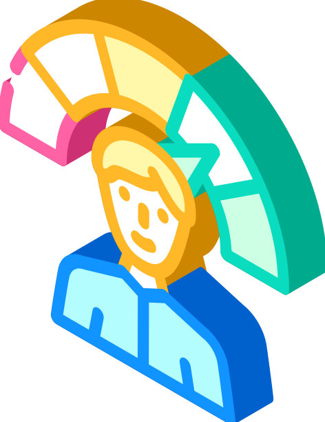 正面的员工水平等距图标图片下载