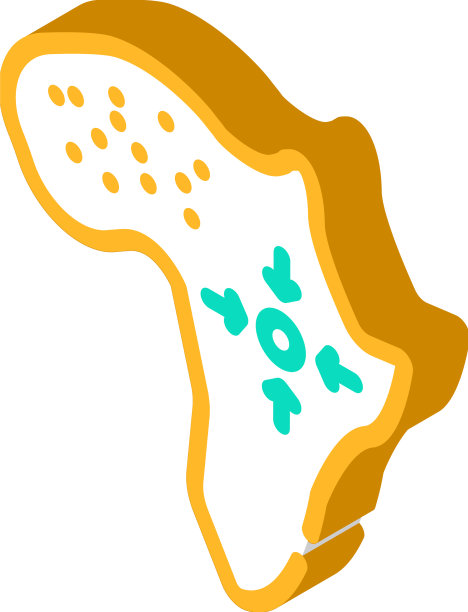 非洲大陆等距图标图片下载