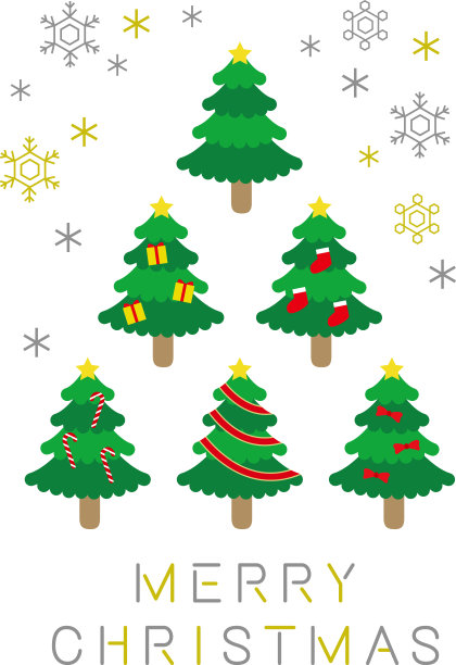 杉树圣诞卡材料。圣诞树图片下载