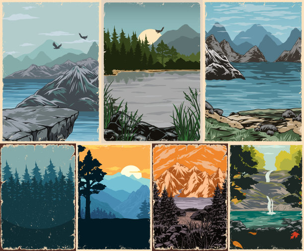 美丽的自然风景，多姿多彩的海报图片下载