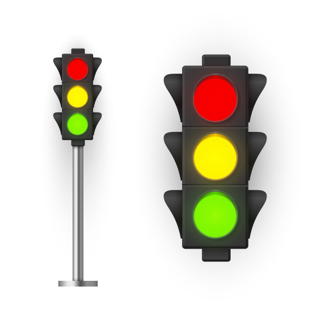 交通信号灯和人行横道信号图片下载
