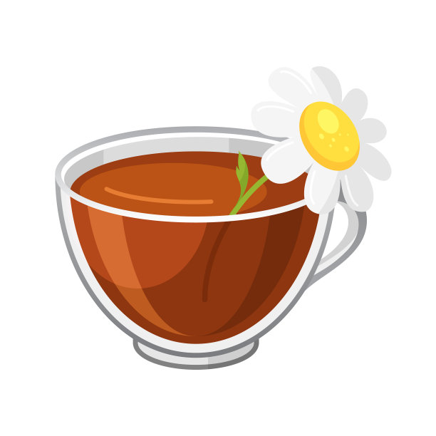 洋甘菊卡通茶图标草药治疗图片下载