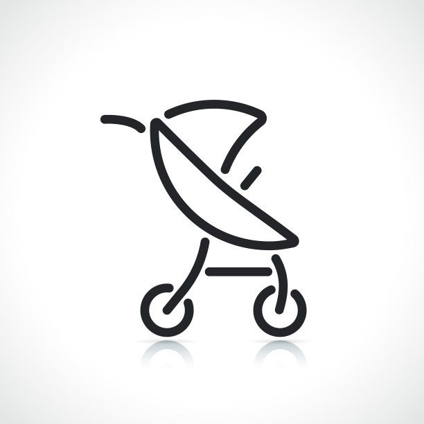 婴儿车或马车线图标图片下载
